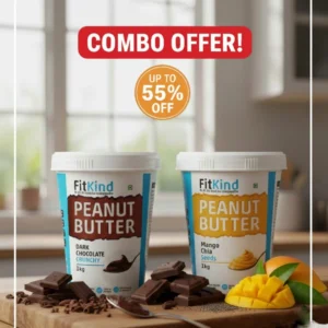 Upto 55% off ⬇️combo pack Dark chocolate crunchy + Mango chia peanut butter